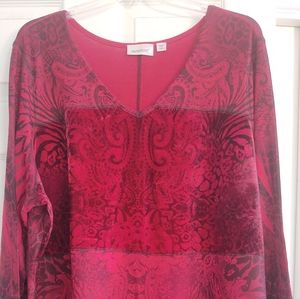 Avenue Crushed Velvet Long Sleeve Tunic 26/28